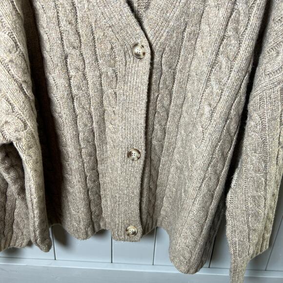 Abercrombie & Fitch Cable Knit Button Up Tan Cardigan Size XL NEW - Picture 3 of 7
